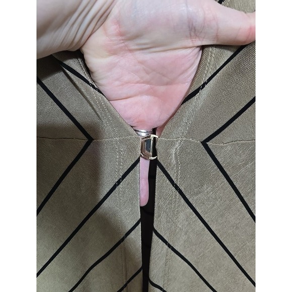 Chico's Travelers Brown Striped Clambake Long Sleeve Duster Jacket Womans 1 Med - Picture 3 of 5